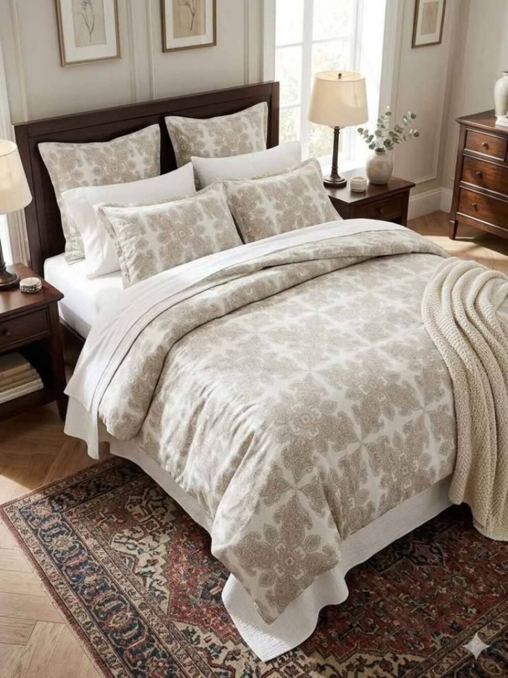 Pottery Barn full/queen size duvet cover and one standard pillow sham